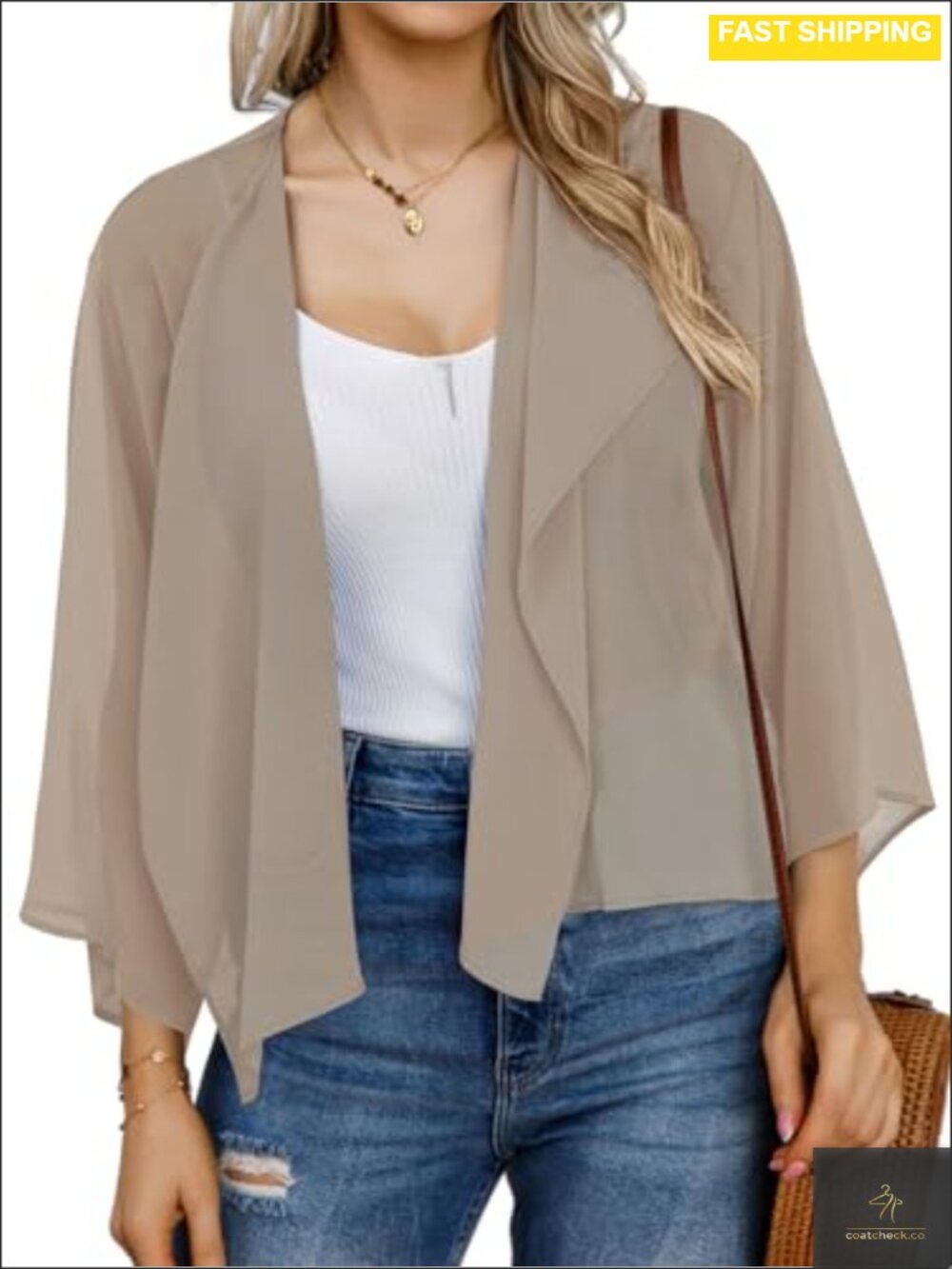 Women's Chiffon Shrug Open Front Kimono Bolero Cardigan Lightweight
